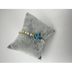 Gümüş Ve Gold Yıldız Kabuklu Ayarlanabilir Bileklik